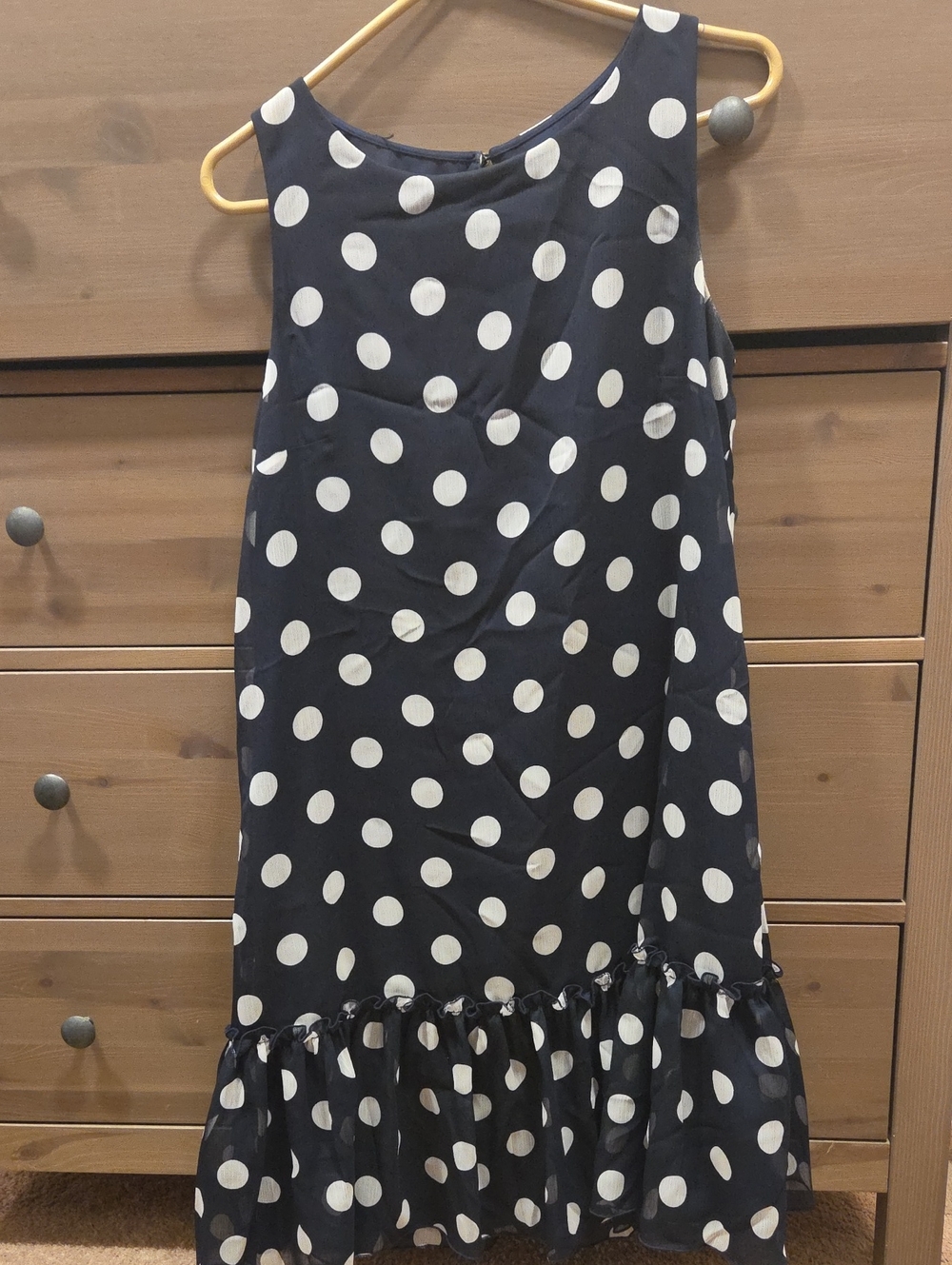 Strapless Blue Polka Dot Dress